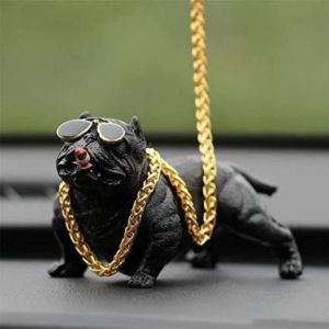 Decorative Bad Boy Simulator Chain Smoking Pitbull Dog Show Dog Figurine Showpiece